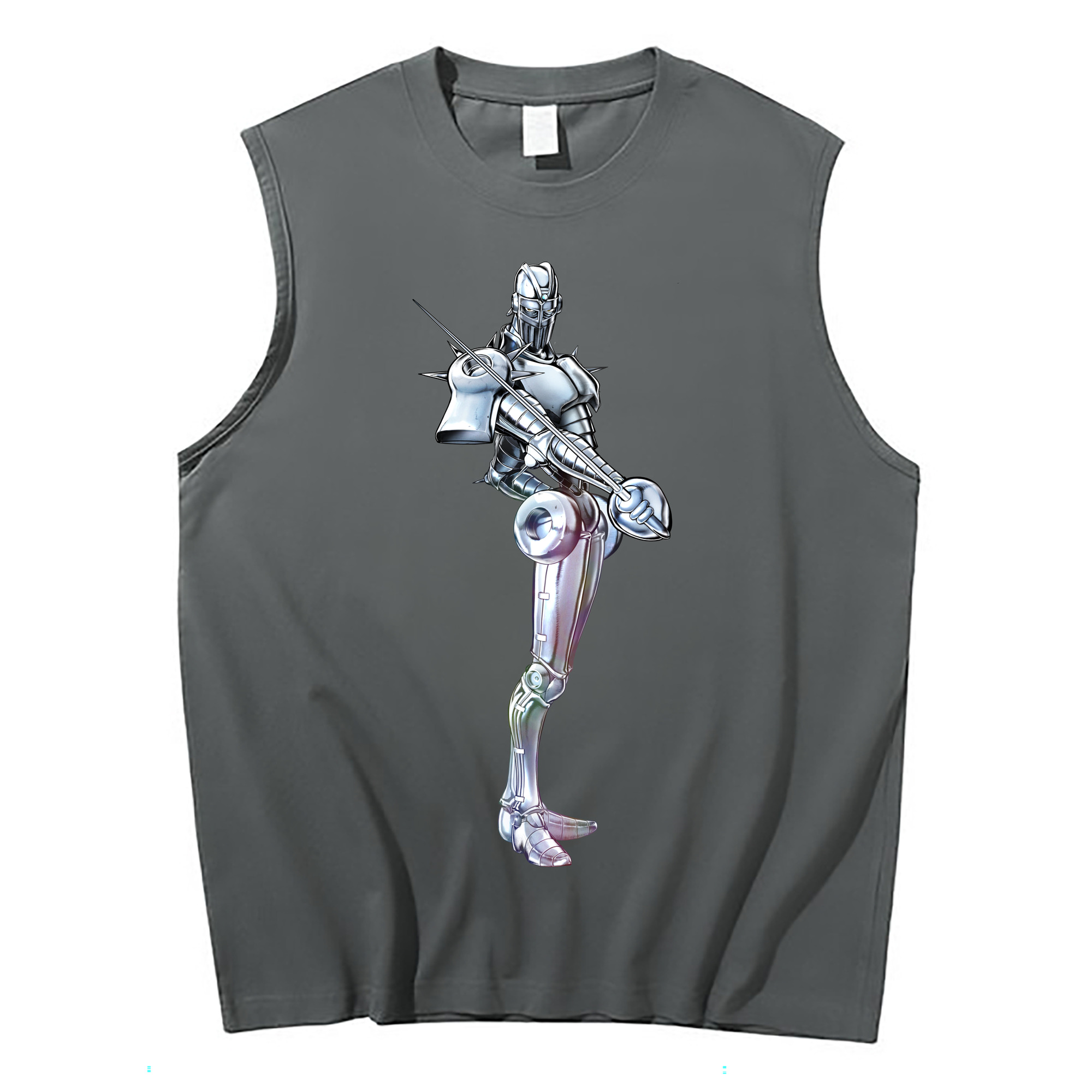 （画像用） ジョジョの奇妙な冒険 ジャン＝ピエール?ポルナレフ JoJo's Bizarre Adventure Jan Pierre Polnareff コットン100％タンクトップ（フロントプリント）